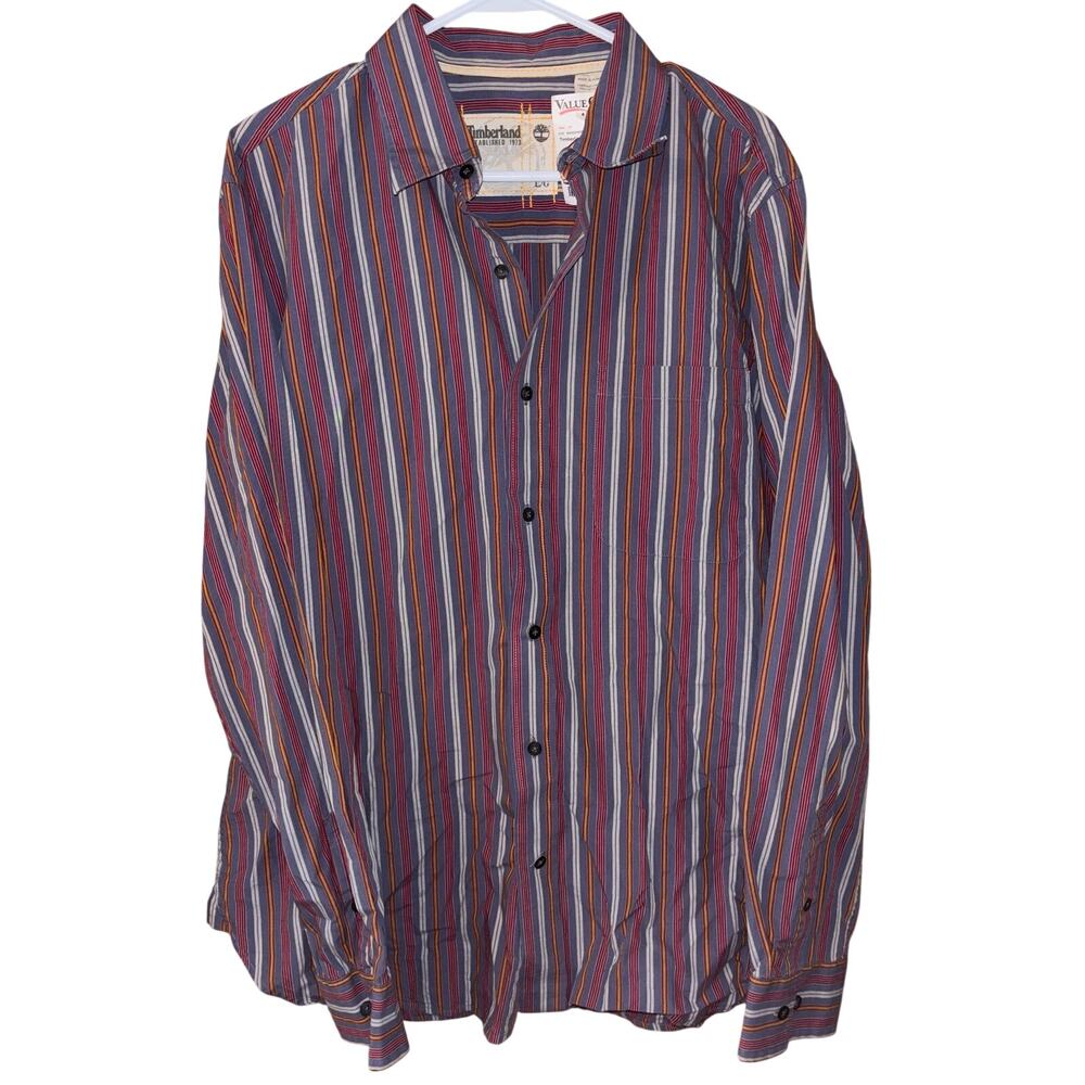VNTG Timberland men’s striped button down long sleeve shirt dead stock NWT large